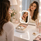LED Travel Makeup Case Bag with Rechargeable Lighted Mirror