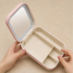 LED Travel Makeup Case Bag with Rechargeable Lighted Mirror