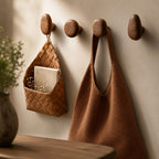 Organic Pebble | Wooden Wall Hooks Set with Artisanal Design | Versatile Coat and Key Storage Solution for Home 1