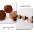 Organic Pebble | Wooden Wall Hooks Set with Artisanal Design | Versatile Coat and Key Storage Solution for Home 6
