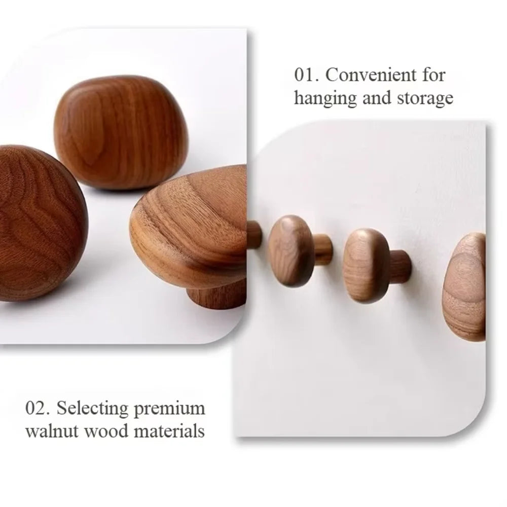 Organic Pebble | Wooden Wall Hooks Set with Artisanal Design | Versatile Coat and Key Storage Solution for Home 6