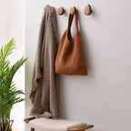 Organic Pebble | Wooden Wall Hooks Set with Artisanal Design | Versatile Coat and Key Storage Solution for Home 7