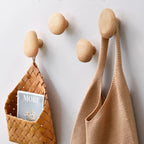 Organic Pebble | Wooden Wall Hooks Set with Artisanal Design | Versatile Coat and Key Storage Solution for Home 8