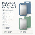 Versatile Kitchen Cutting Board | Double-Sided Stainless Steel & PP Design | Hygienic Food Prep with Integrated Juice Groove 5