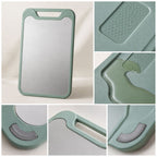 Versatile Kitchen Cutting Board | Double-Sided Stainless Steel & PP Design | Hygienic Food Prep with Integrated Juice Groove 8