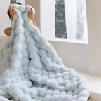 Faux fur blanket throw