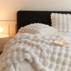Faux fur blanket throw