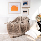 Faux fur blanket throw in Espresso