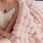 Faux fur blanket throw