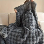 Faux fur blanket throw