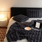 Faux fur blanket throw