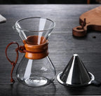 Glass pour-over coffee pot and cone dripper set