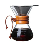 Glass pour-over coffee pot and cone dripper set