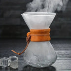 Glass pour-over coffee pot and cone dripper set