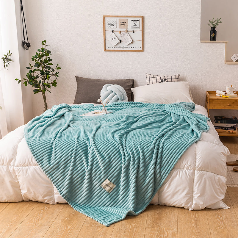 Milk fleece throw blanket in Blue