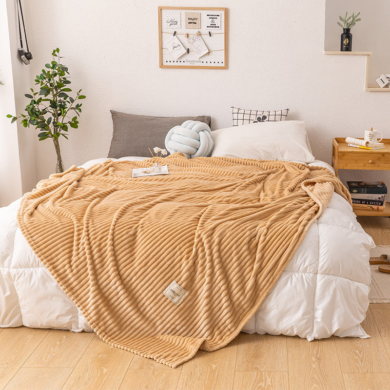 Milk fleece throw blanket in Khaki