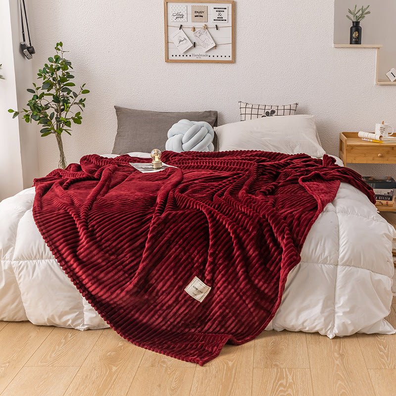 Milk fleece throw blanket in Wine Red