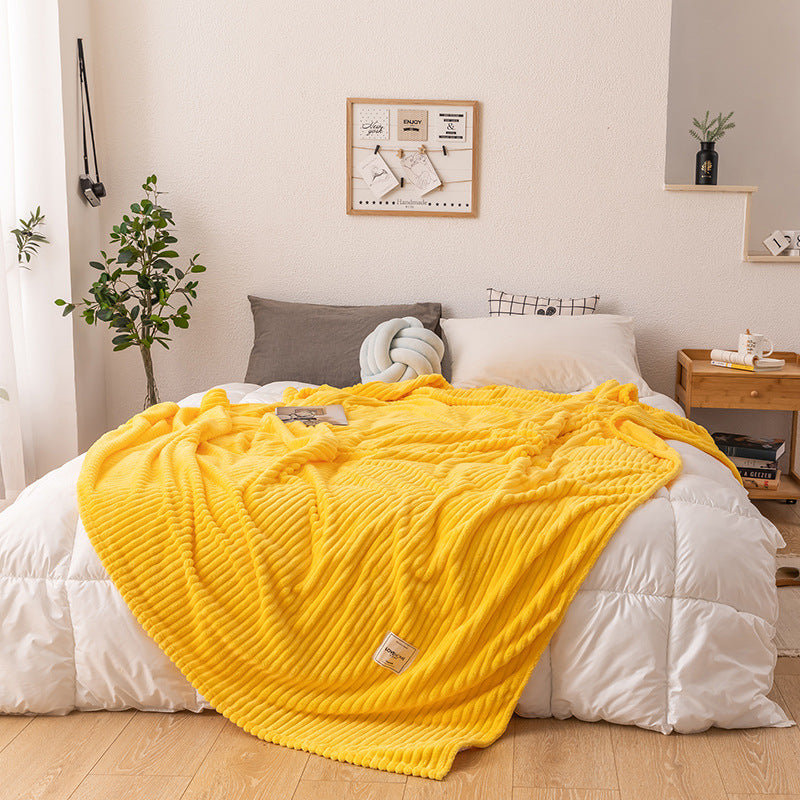 Milk fleece throw blanket in Yellow