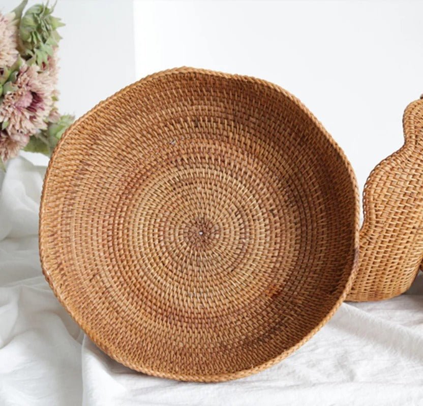 Natural Handwoven Rattan Fruit Basket Bowls