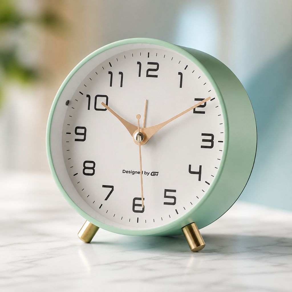 Modern Scandinavian silent table clock