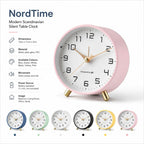 Modern Scandinavian silent table clock