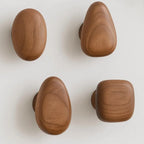 Organic pebble wood wall hooks
