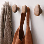 Organic pebble wood wall hooks