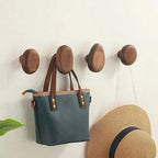 Organic pebble wood wall hooks