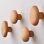 Organic pebble wood wall hooks