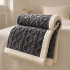 Reversible sherpa fleece blanket