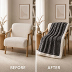 Reversible sherpa fleece blanket