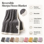 Reversible sherpa fleece blanket