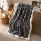 Reversible sherpa fleece blanket