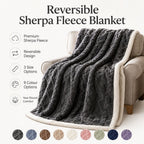 Reversible sherpa fleece blanket