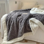 Reversible sherpa fleece blanket