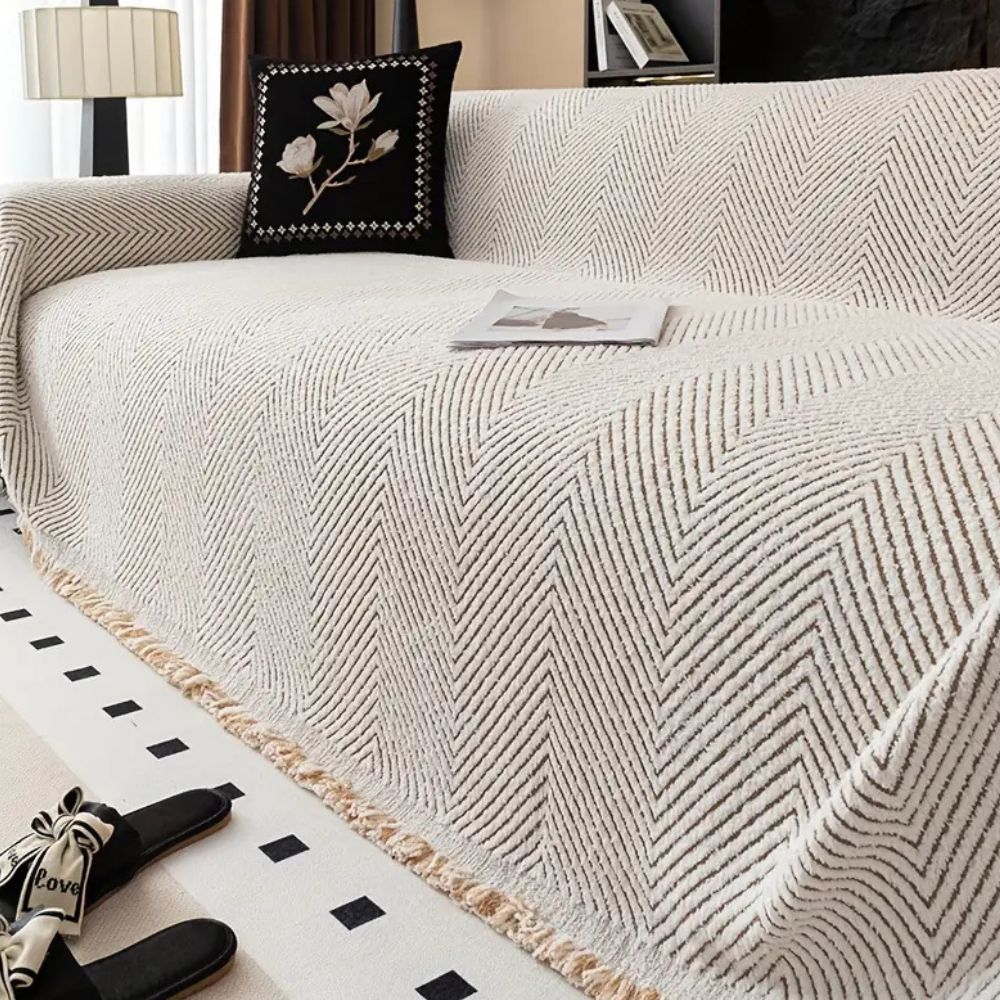 Stripe herringbone couch cover