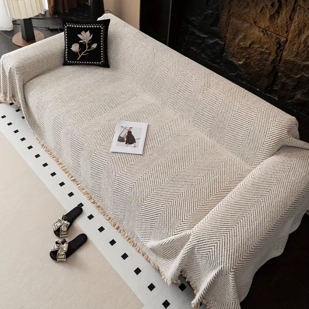 Stripe herringbone couch cover