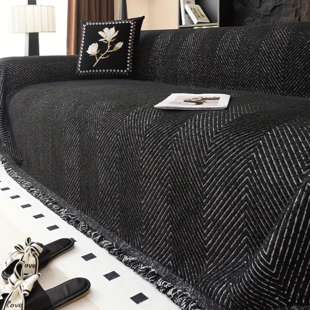 Stripe herringbone couch cover