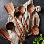 Handmade teak wooden kitchen utensil set