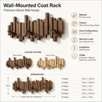 Wall-mounted wooden coat rack