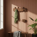 Wall-mounted wooden coat rack