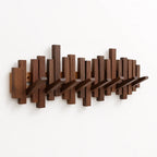 Wall-mounted wooden coat rack