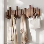 Wall-mounted wooden coat rack