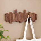 Wall-mounted wooden coat rack