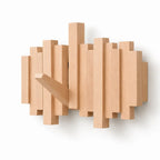 Wall-mounted wooden coat rack