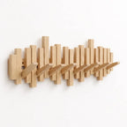 Wall-mounted wooden coat rack